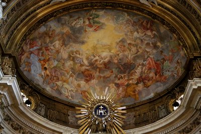 Vista del ábside, pintado por Giacomo Barozzi da Vignola, siglo XVI, Chiesa del Gesu, Roma de Unknown
